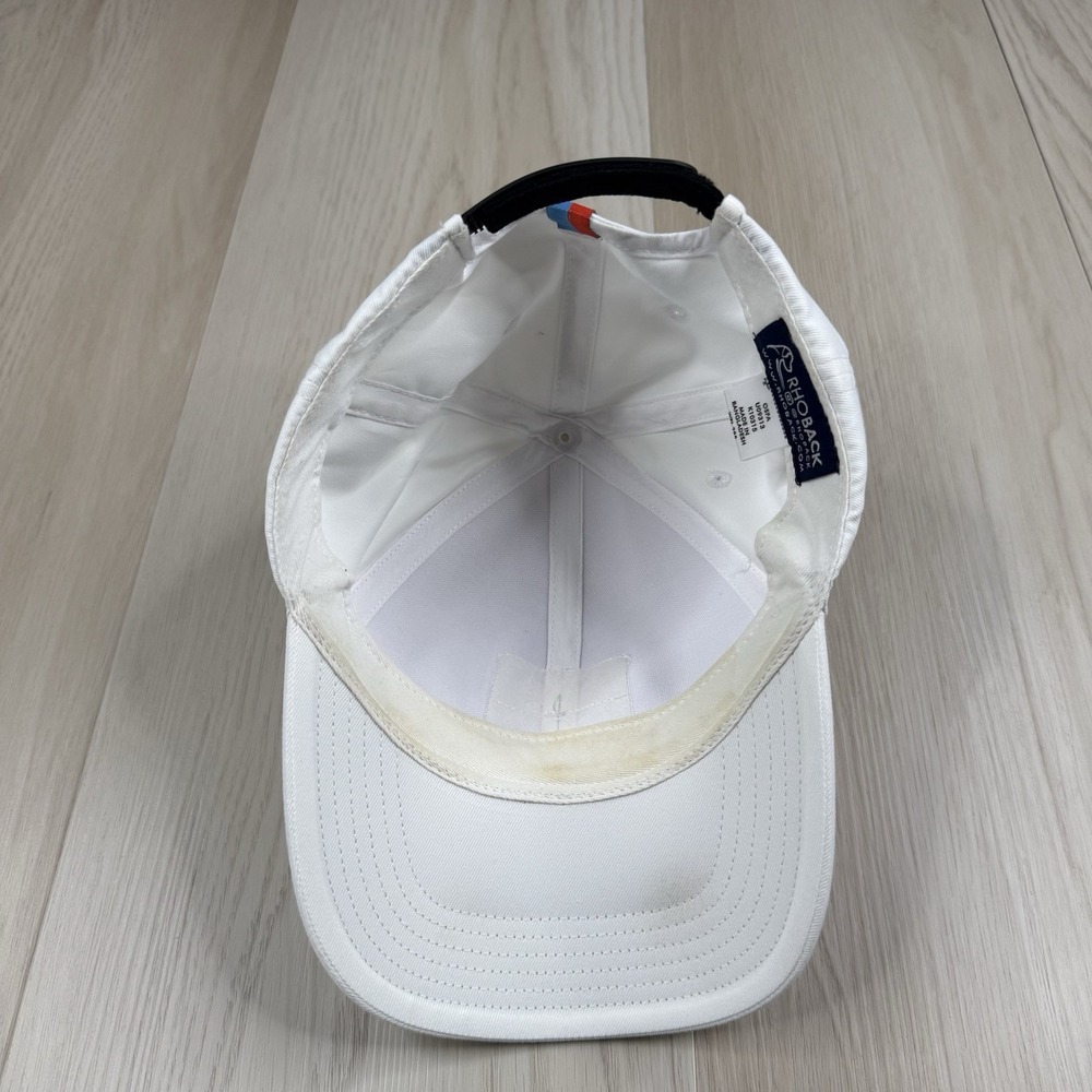 Rhoback Performance Strapback Hat White Houston Texas Logo Golf Cap - Picture 6 of 10